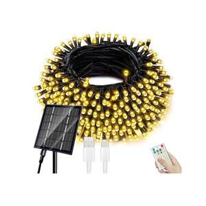 Solar String Lights 132Ft 400 LED Solar with Remote, 19 Modes Solar Warm White